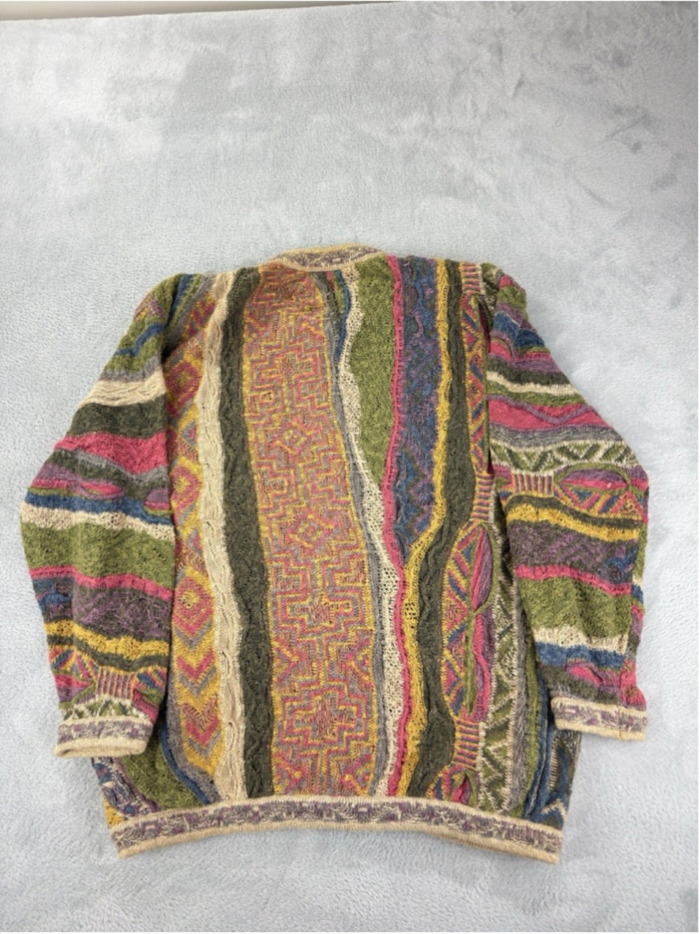 Vintage Coogi Men's Size Small 60% Cotton 40% Linen Button Up Cardigan Sweater - Picture 6 of 15